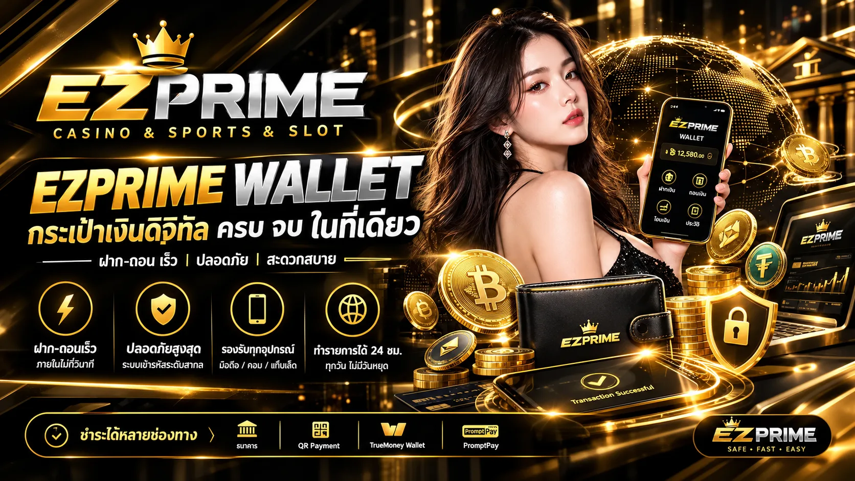 วอลเล็ต ezprime - ระบบวอลเล็ตที่ใช้งานง่ายและปลอดภัย